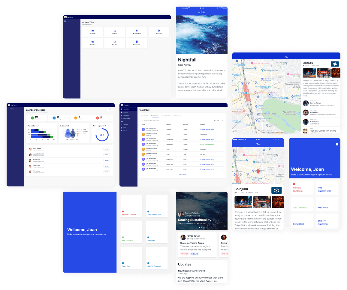 numerous screenshots of Atlas UI